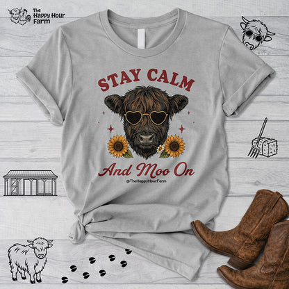 Stay Calm And Moo On Unisex Tee
