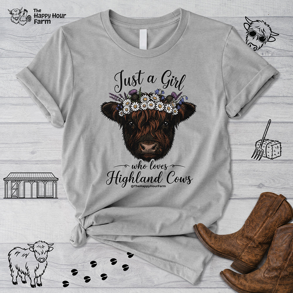 Just a Girl Who Love Highland Cow Unisex Tee