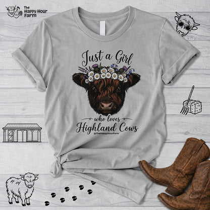 Just a Girl Who Love Highland Cow Unisex Tee