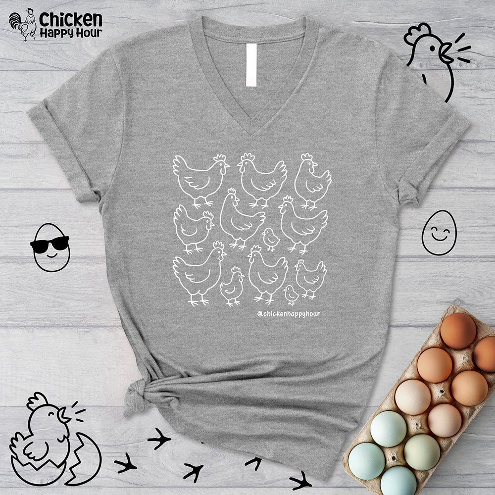 Chickens V-Neck Tee