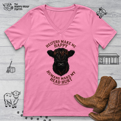 Heifer Маkе Me Happy V-Neck Tee