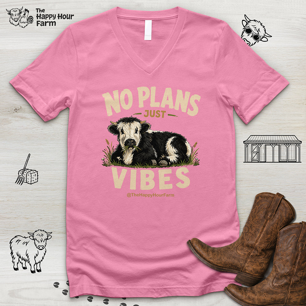 No Plan Just Vibes V-Neck Tee