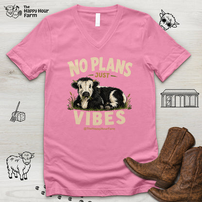No Plan Just Vibes V-Neck Tee