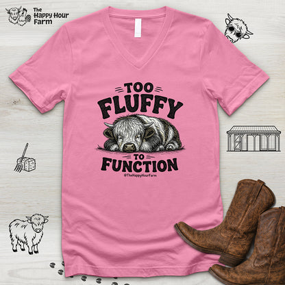 Too Fluffy to Function V-Neck Tee