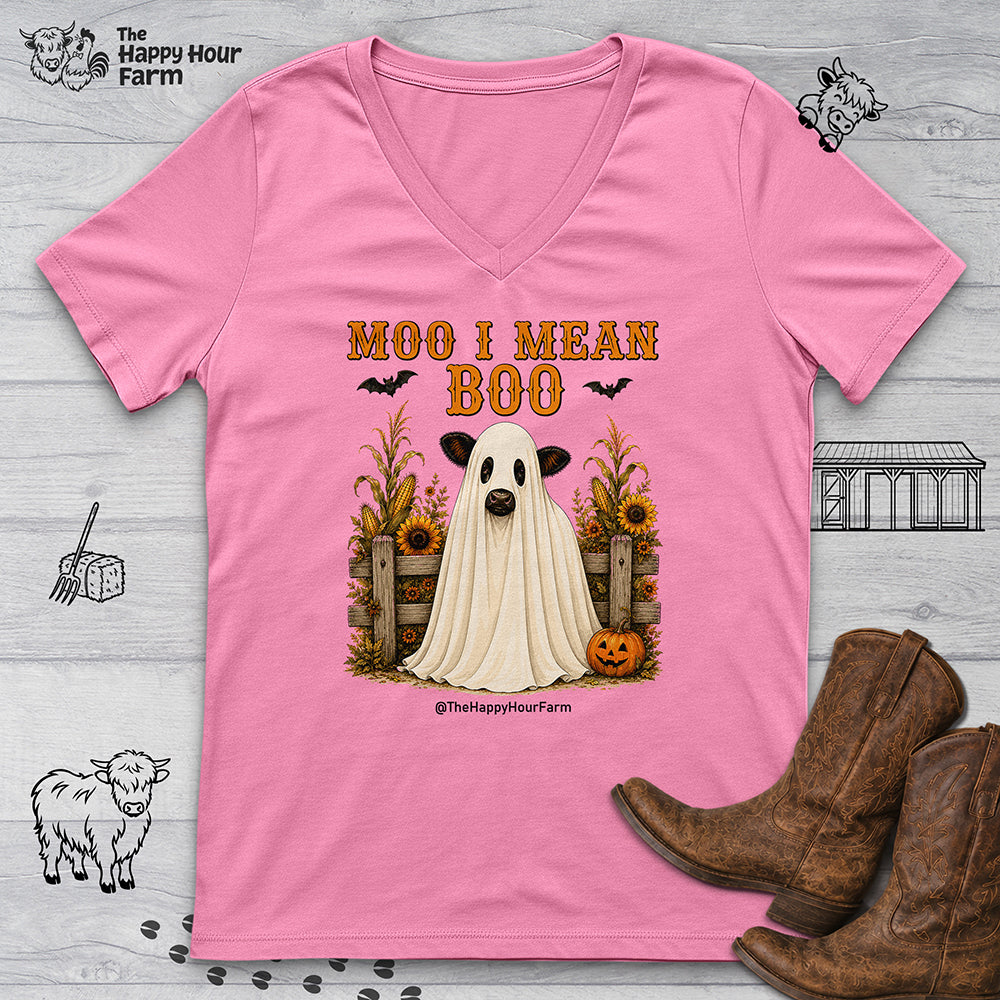 Moo I Mean Boo 2 V-Neck Tee
