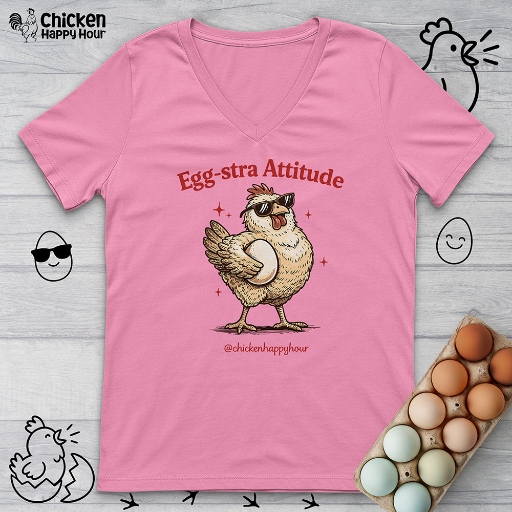 Egg-stra Attitude V-Neck Tee