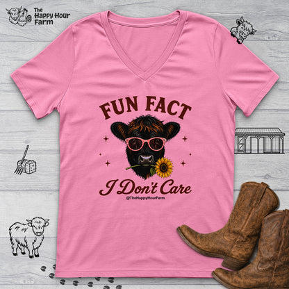 Fun Fact I Don't Care V-Neck Tee