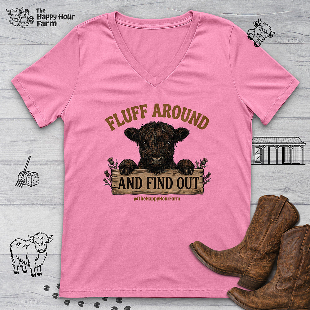 Fluff Around V-Neck Tee