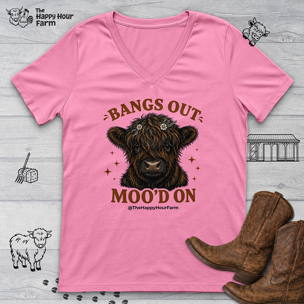 Bangs Out Moo'd On V-Neck Tee