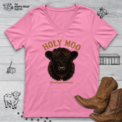 Holy Moo V-Neck Tee