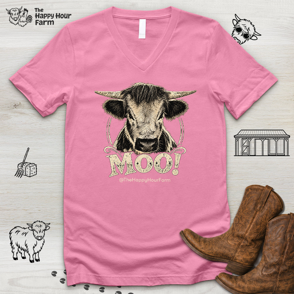 Moo! V-Neck Tee