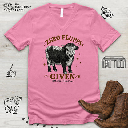 Zero Fluffs Given V-Neck Tee