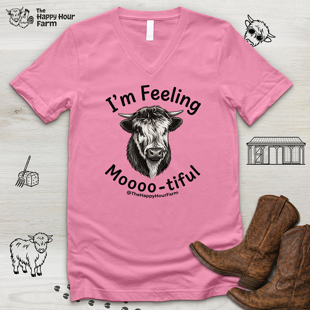 I'm Felling Moooo-tiful V-Neck Tee