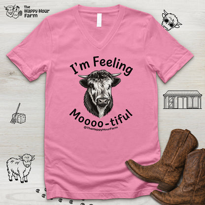 I'm Felling Moooo-tiful V-Neck Tee