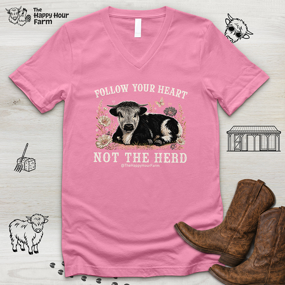 Follow Your Heart Not the Herd V-Neck Tee