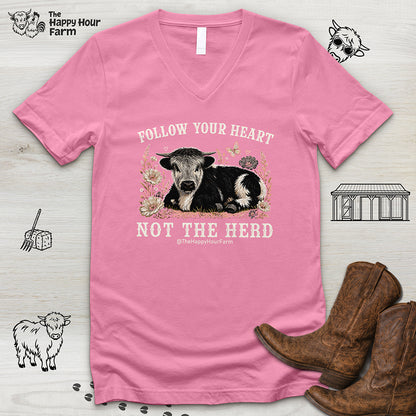 Follow Your Heart Not the Herd V-Neck Tee