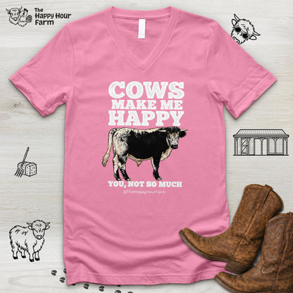 Cows Make Me Happy, You Not So Much V-Neck Tee