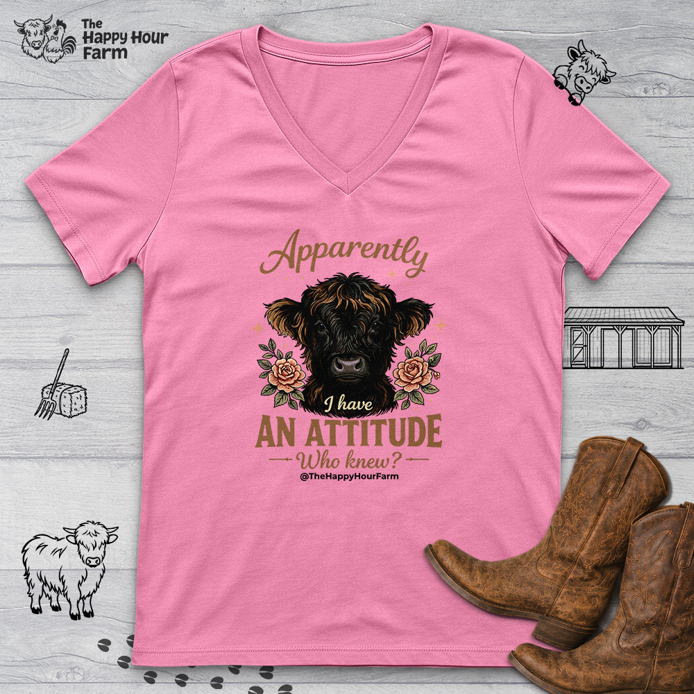 Apparently I Have an Attitude 2 V-Neck Tee