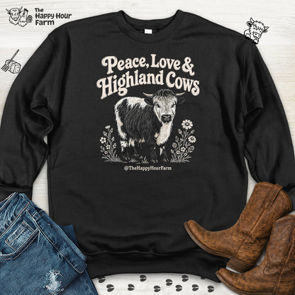 Peace, Love & Highland Cows Sweatshirt