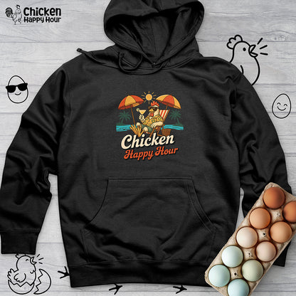 Chicken Happy Hour Beachy Chicken Hooded Sweatshirt