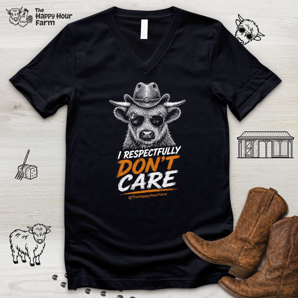 I Respectfully Don't Care V-Neck Tee