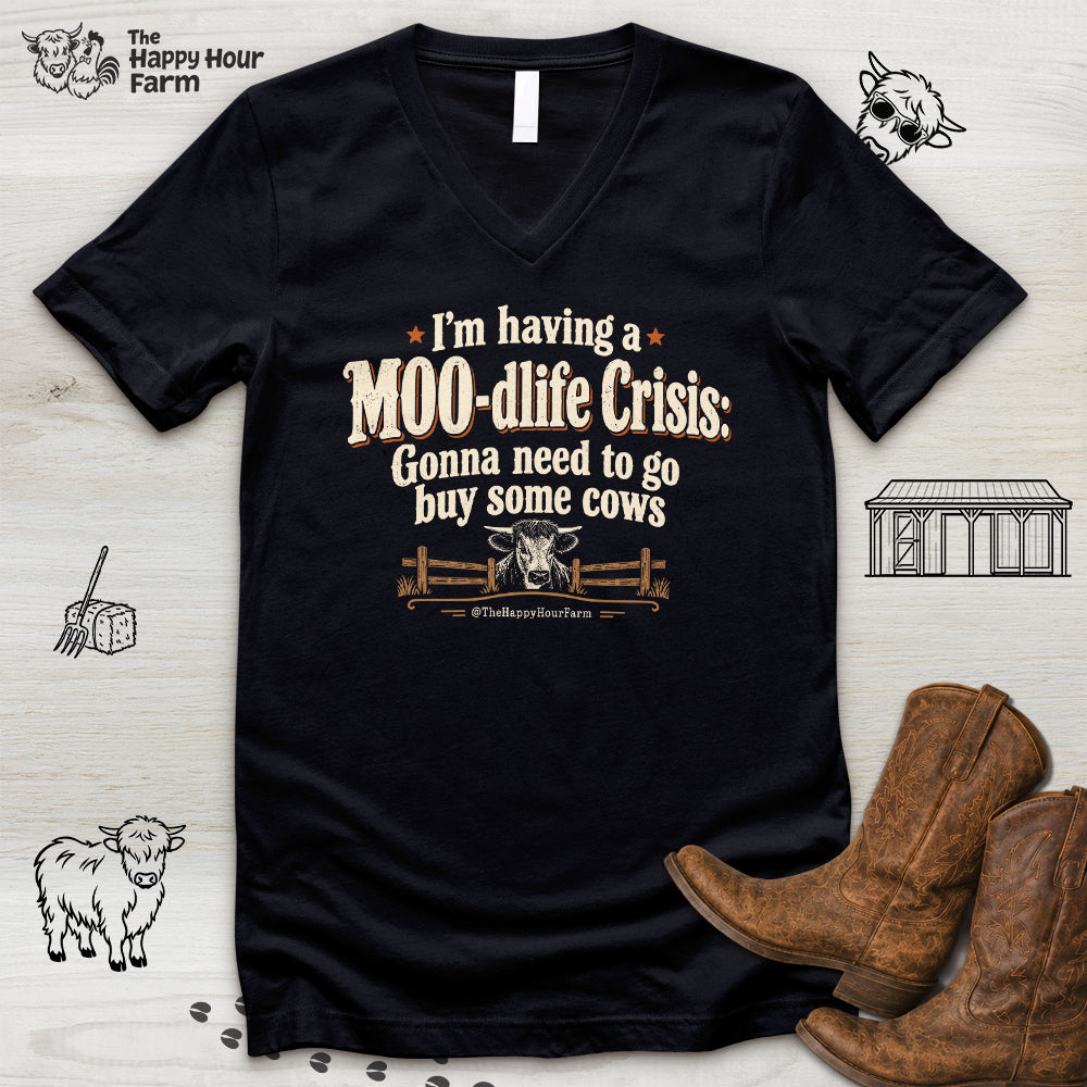 MOO-dlife Crisis V-Neck Tee