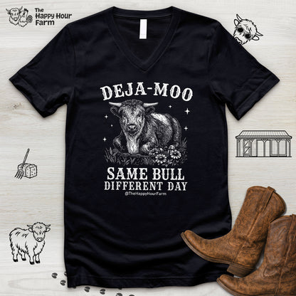 Deja-Moo V-Neck Tee