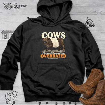 Cows Because Humans Are Overrated Hooded Sweatshirt