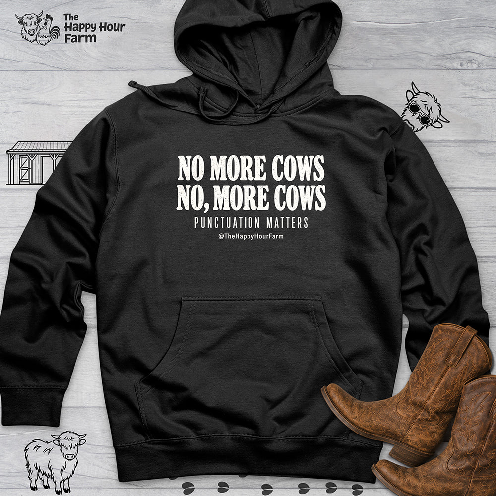 Punctuation Matters Cow Hooded Sweatshirt