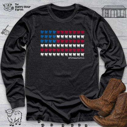 American Flag Cows Long Sleeve