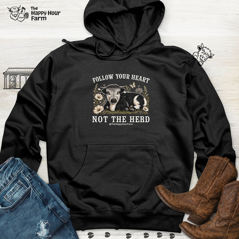 Follow Your Heart Not the Herd Hooded Sweatshirt