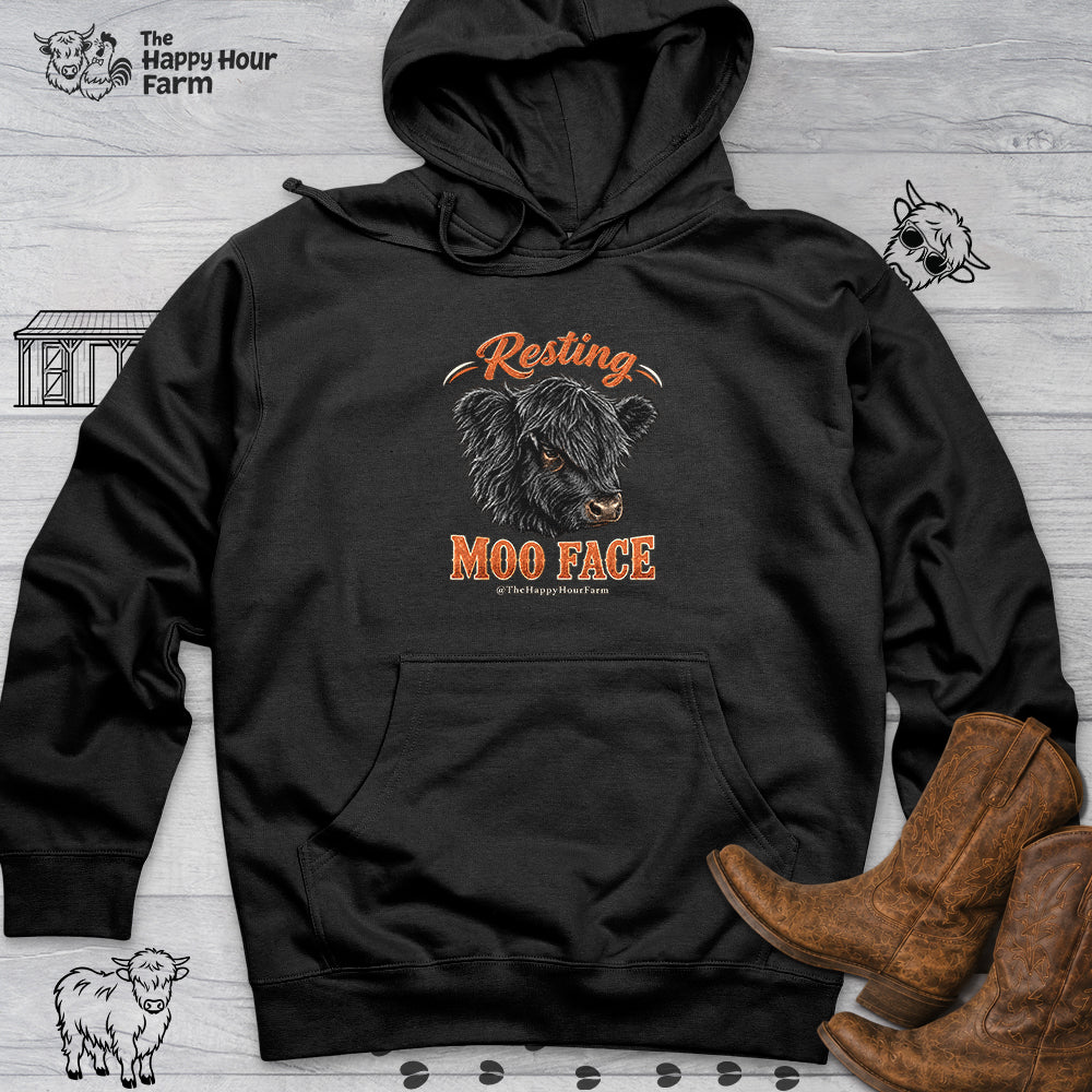 Resting MOO FACE Hooded Sweatshirt