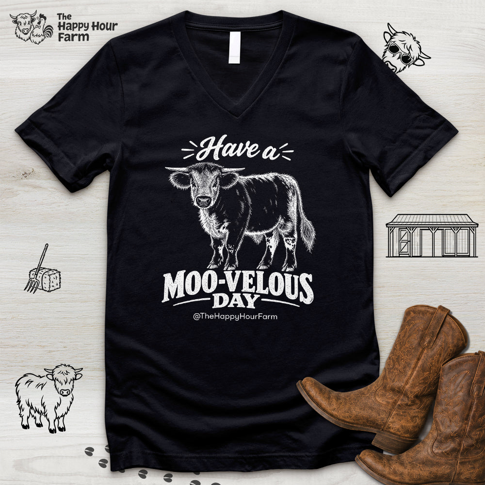 Have a MOO-VELOUS Day V-Neck Tee