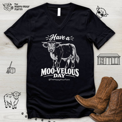 Have a MOO-VELOUS Day V-Neck Tee