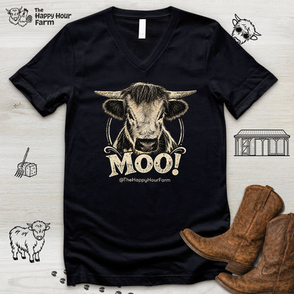 Moo! V-Neck Tee