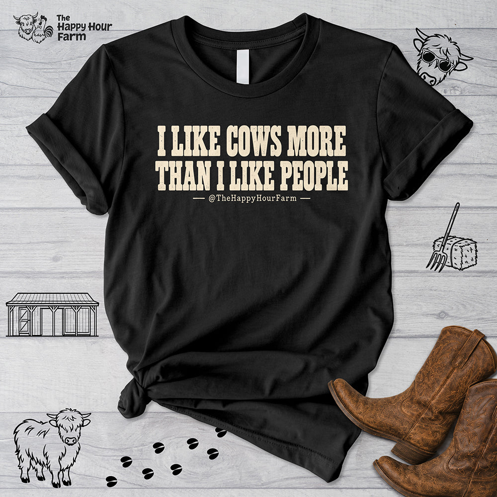 I Like Cows More Than People Unisex Tee