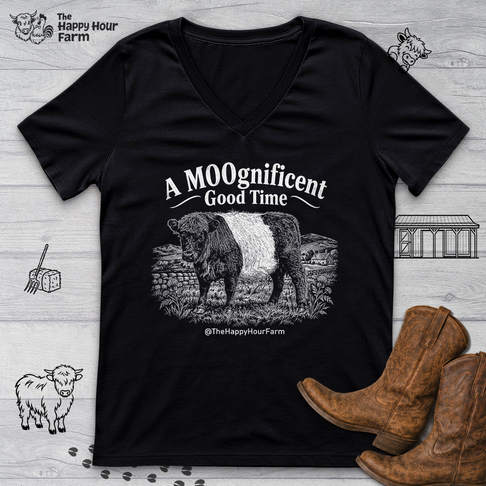A MOOgnificent Good Time V-Neck Tee