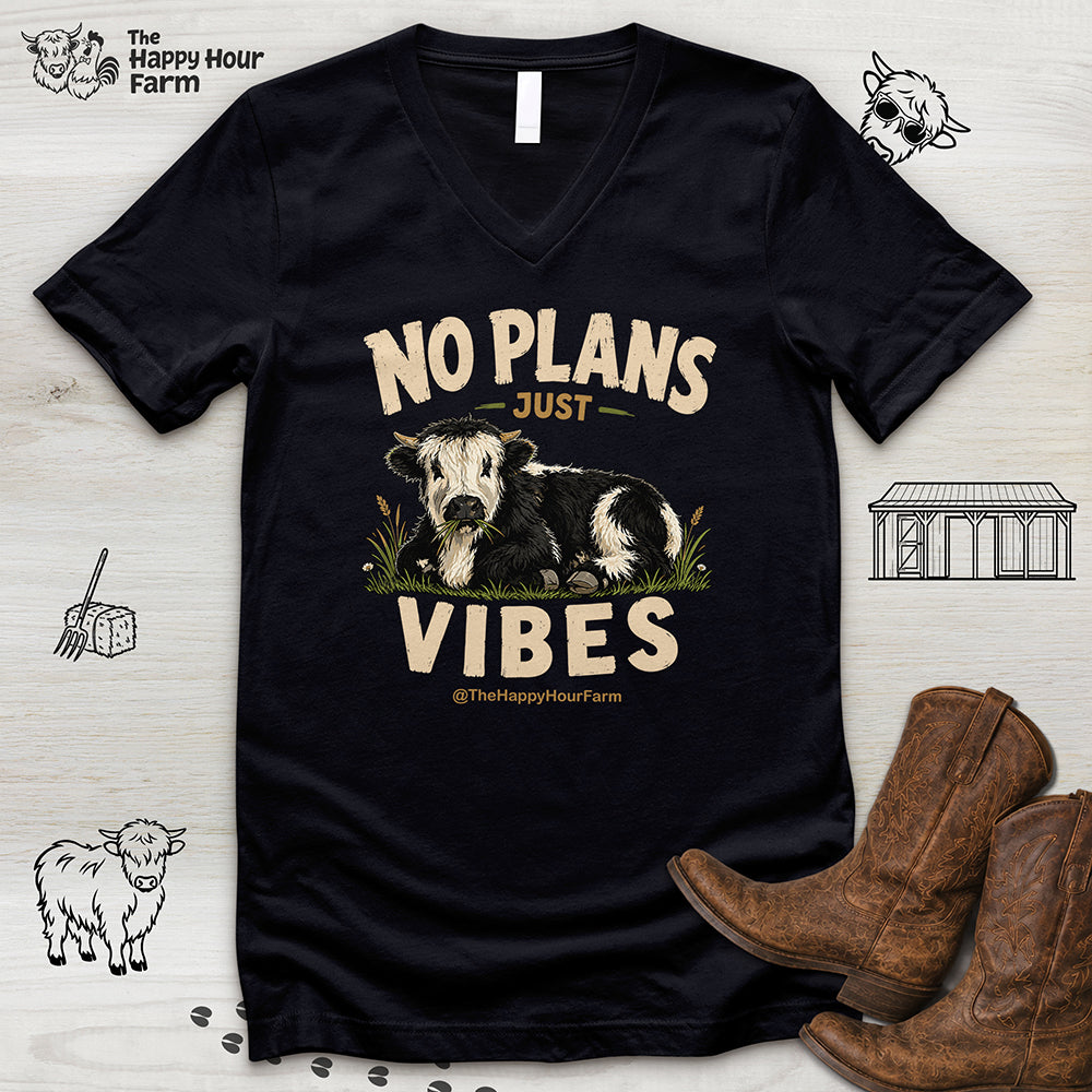 No Plan Just Vibes V-Neck Tee