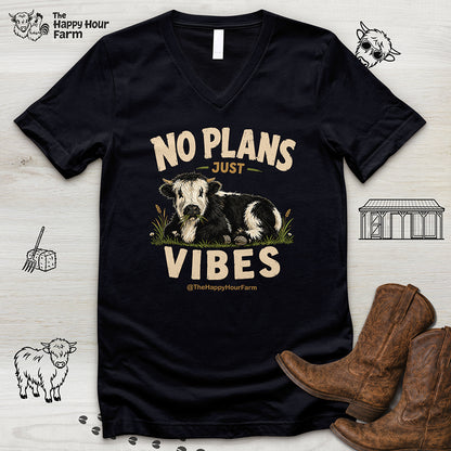 No Plan Just Vibes V-Neck Tee