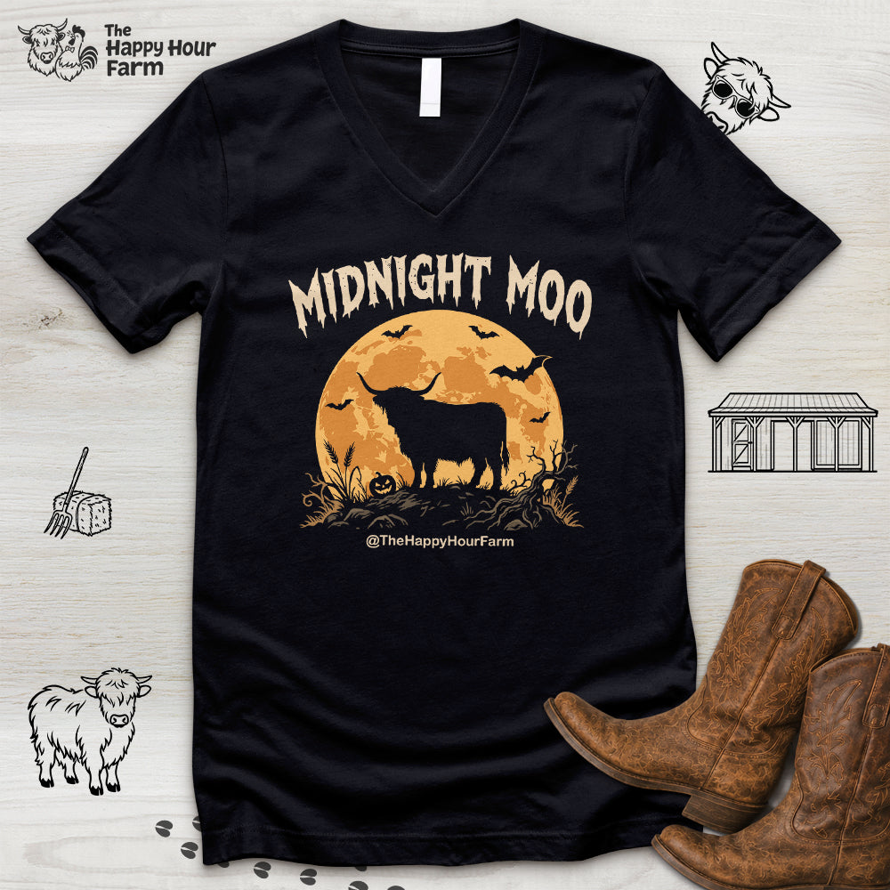 Midnight Moo V-Neck Tee