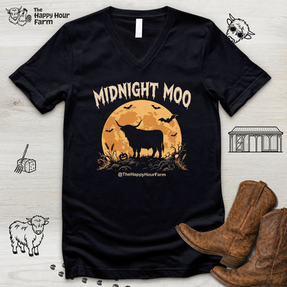Midnight Moo V-Neck Tee