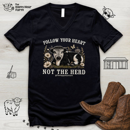 Follow Your Heart Not the Herd V-Neck Tee
