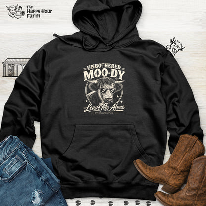 Unbothered Moo-Dy Leave Me Alone Hooded Sweatshirt
