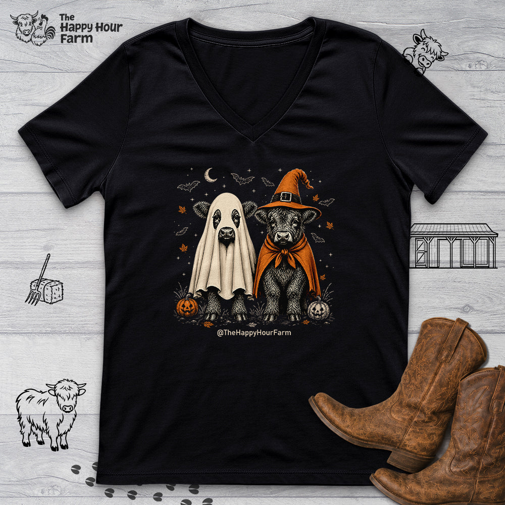 Halloween Cow V-Neck Tee