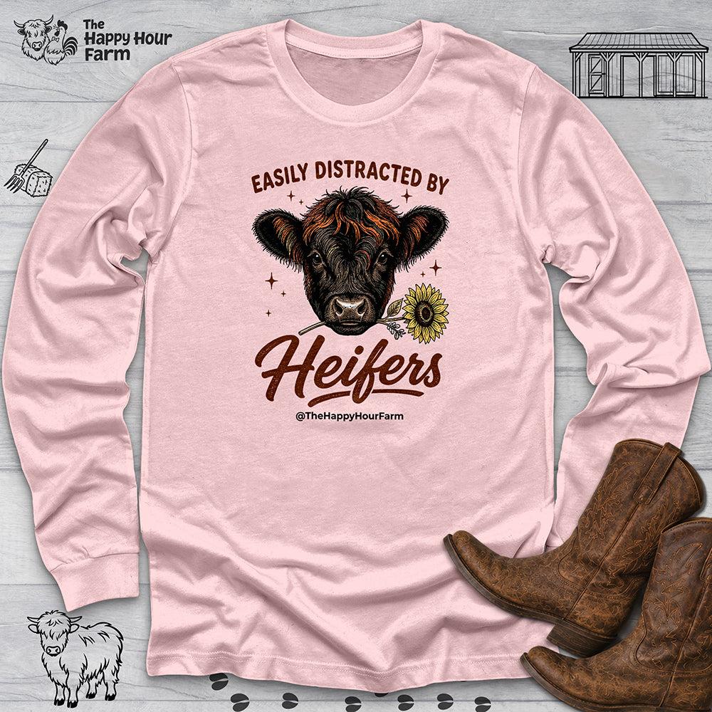 Easily Distracted by Heifer Long Sleeve