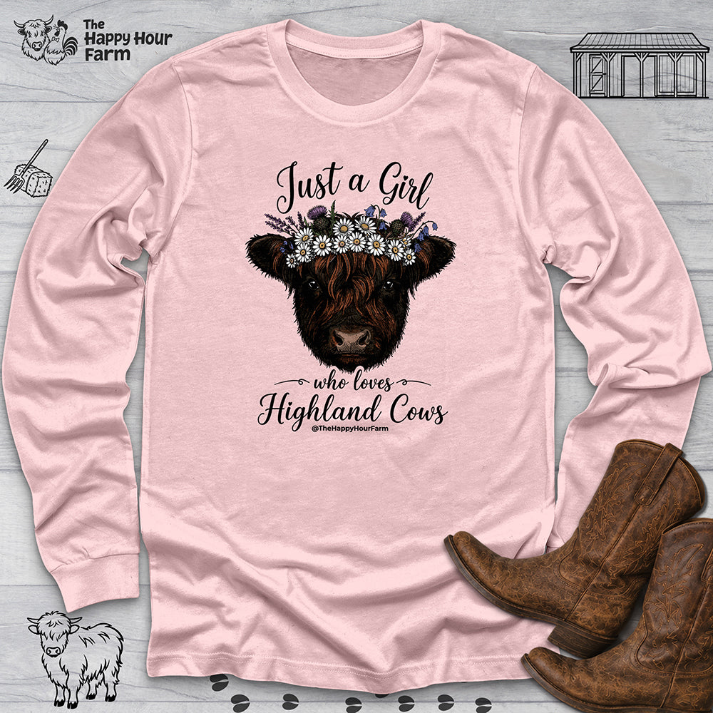 Just a Girl Who Love Highland Cow Long Sleeve
