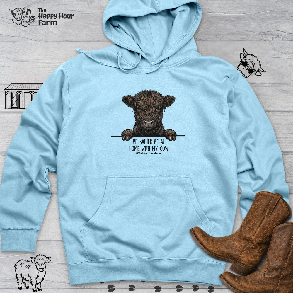 I'd Rather Be at Home With My Cow Hooded Sweatshirt