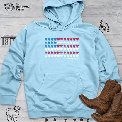 American Flag Cows Hooded Sweatshirt