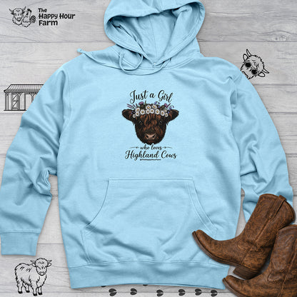 Just a Girl Who Love Highland Cow Hooded Sweatshirt