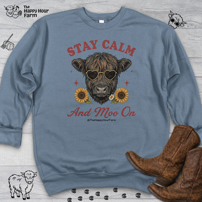 Stay Calm And Moo On Sweatshirt
